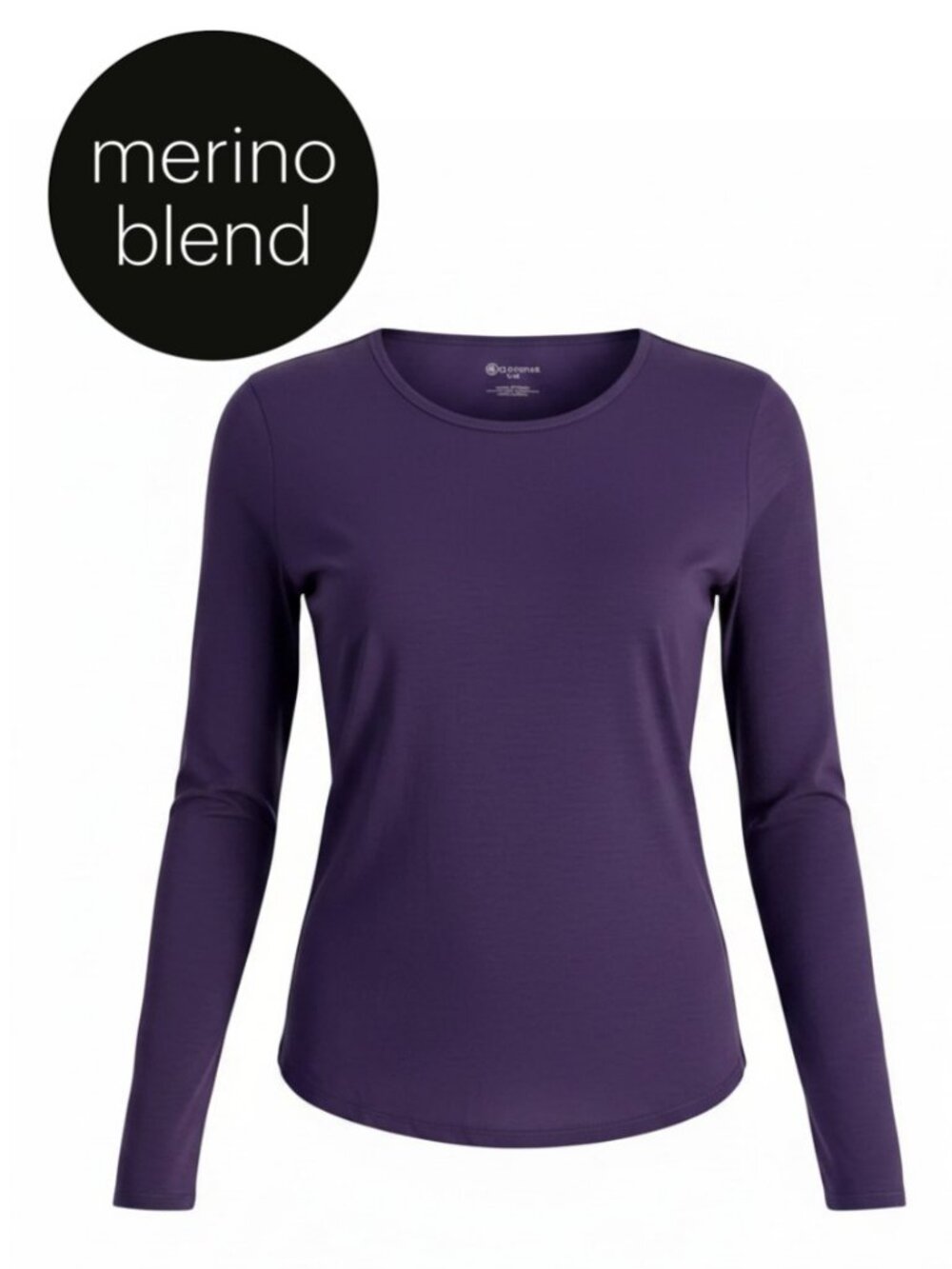 CLOUDVEIL Plum Merino Wool Blend Long Sleeve Base Layer Top size S